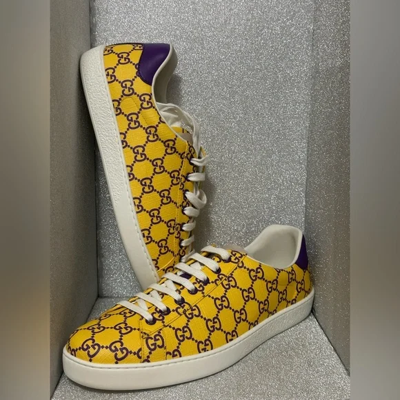 💎 Gucci Sneakers Ace Purple/Yellow Supreme Joy USA size MEN 10 GUCCI , 10.5 US.